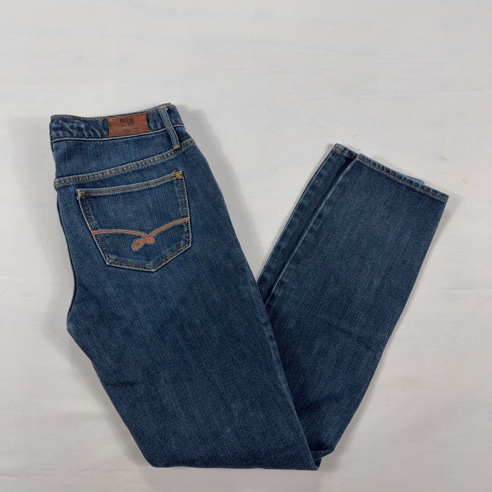 Ruehl No 925 Low Rise Skinny Premium Stretch‎ Denim Jeans Size 26 Dark Wash